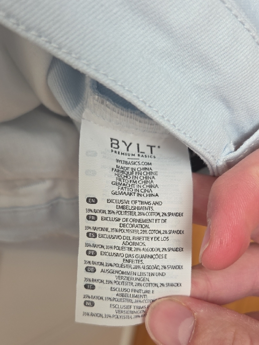 BYLT Basics Light Blue Chinos & Khakis - Picture 3 of 7